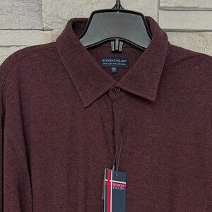 Modern English Mens Long Sleeve Button-up Shirt, 100% Cotton XXL 18.5, NWT